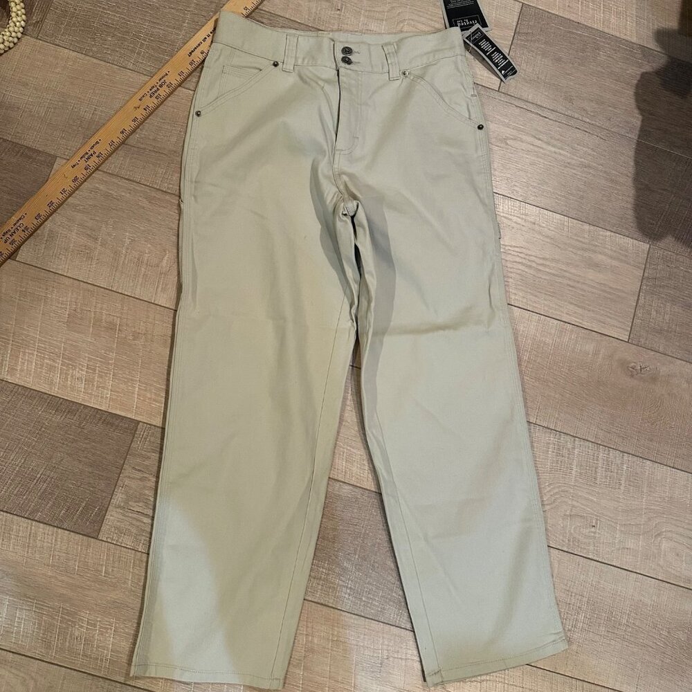 LEE RIVETED WOMENS TAN KHAKI PANTS NEW 10 PETITE